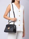 Signature Whitney Medium Flap Top Handle Satchel Black
