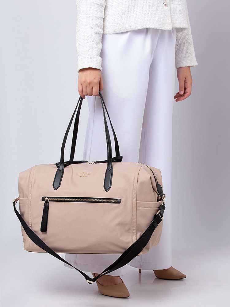 Chelsea Nylon Weekender Travel Bag Warm Beige