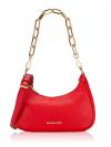 Cora Leather Medium Zip Pouchette Bright Red