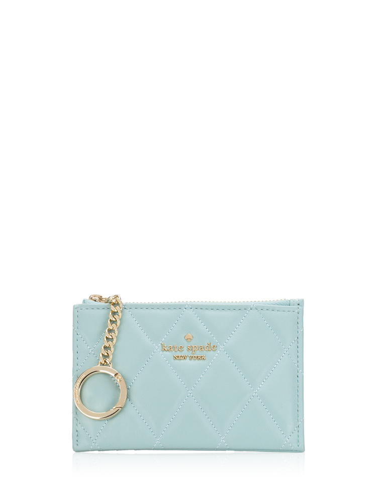 Carey Smooth Quilted Small Card Holder Wild Sage