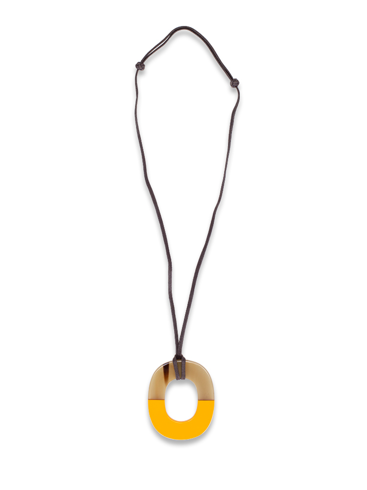 Buffalo Horn Isthme Pendant Necklace Yellow