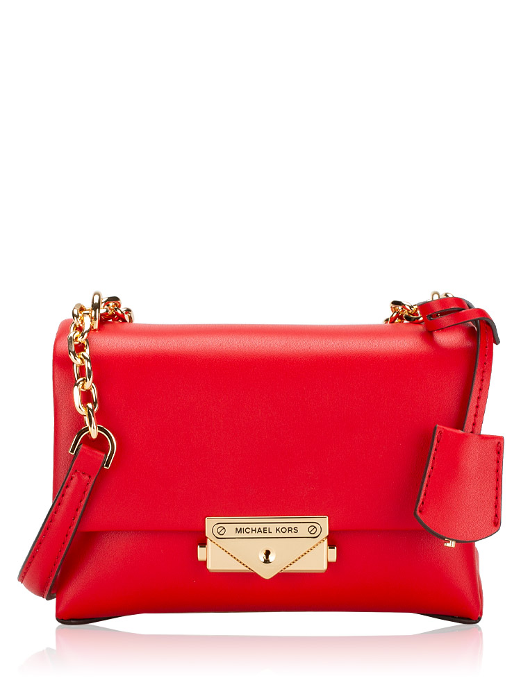 Cece Leather Small Convertible Crossbody Bright Red