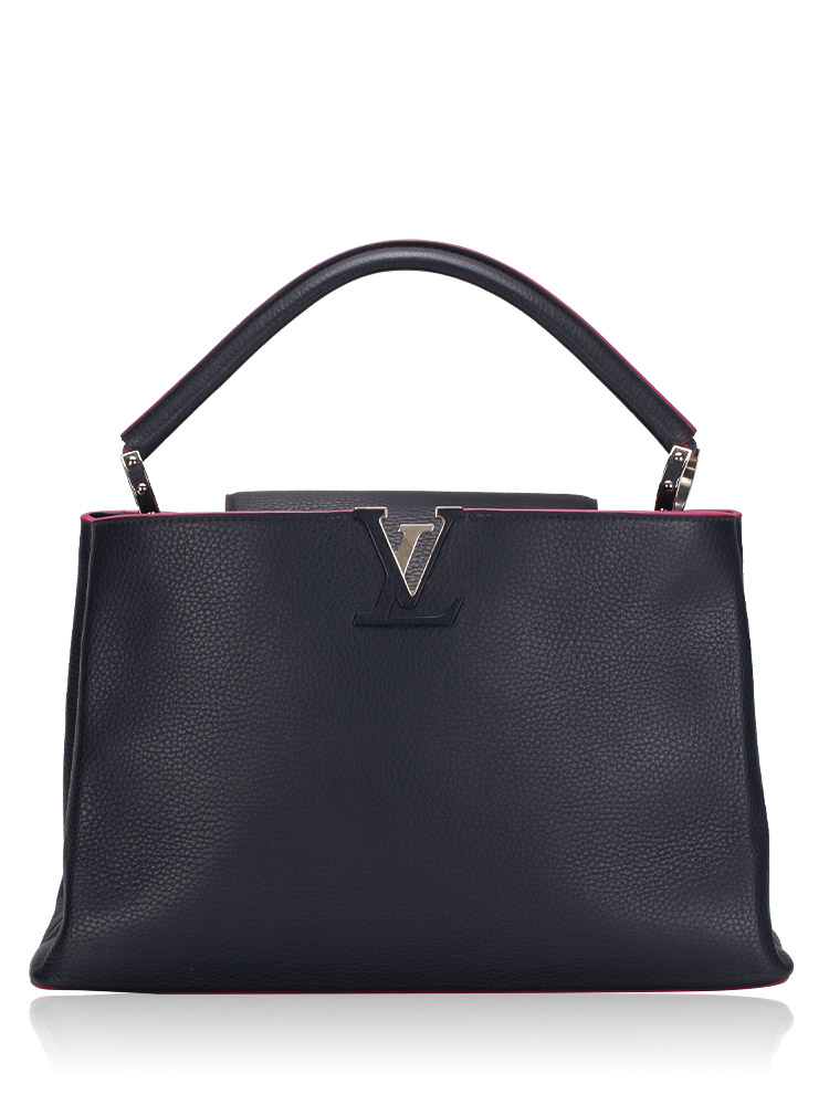 Taurillon Capucines MM Cobalt Fuchsia