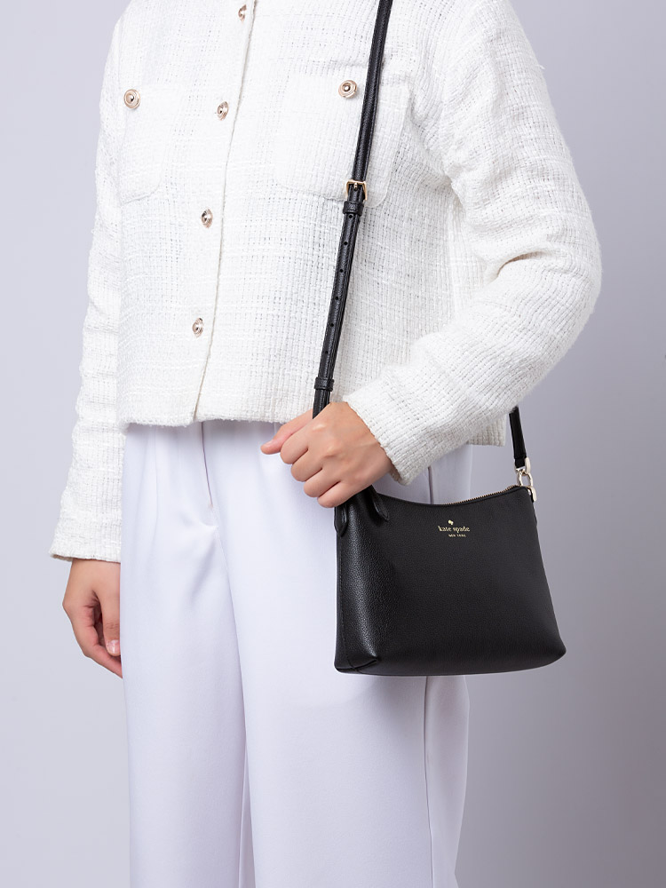 Bailey Leather Crossbody Black Gold