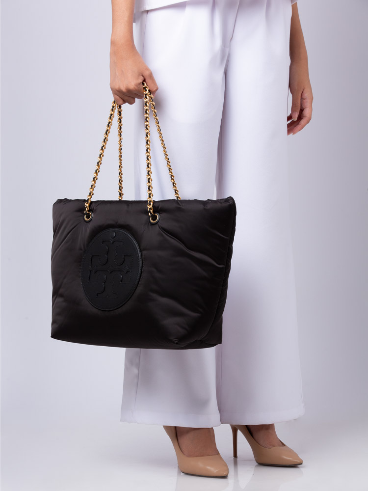 Ella Puffy Chain Tote Black