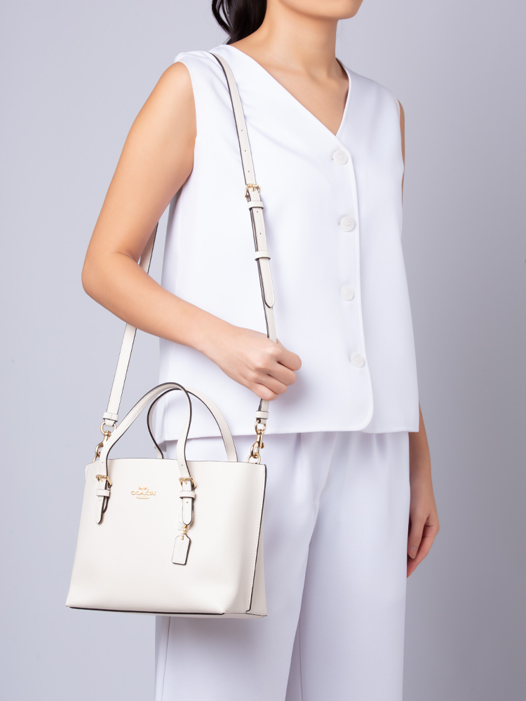 C4084 Mollie Tote 25 Chalk Light Saddle