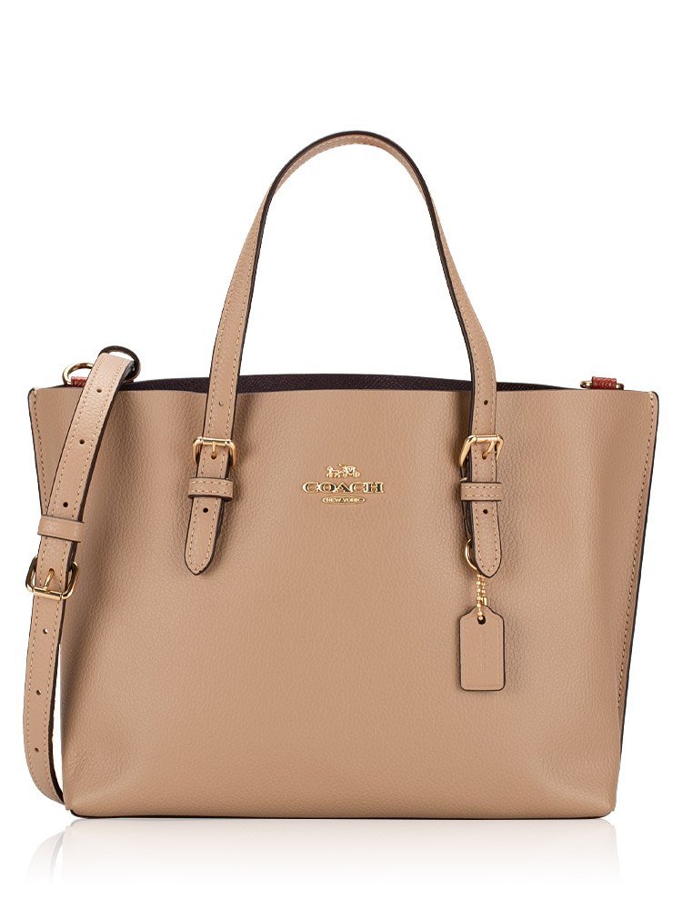 C4084 Mollie 25 Tote Taupe Oxblood
