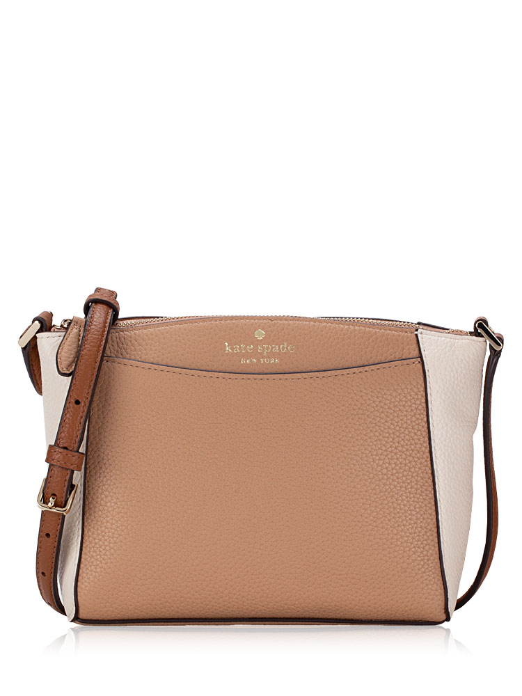 Monica Leather Colorblock Crossbody Light Faw
