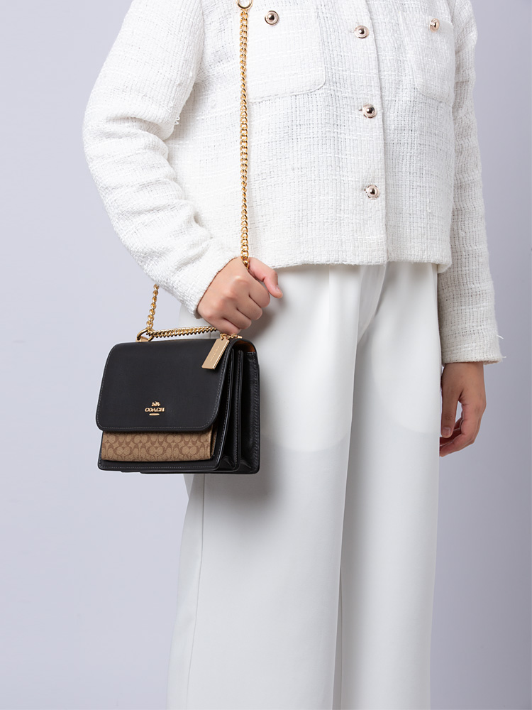CJ943 Signature Micro Klare Crossbody Bag Khaki Black
