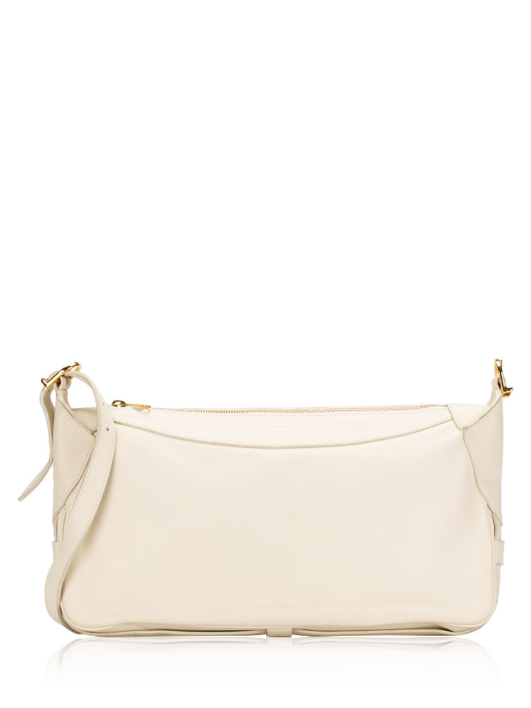 Supple Calfskin Romy Medium Shoulder Bag Rice