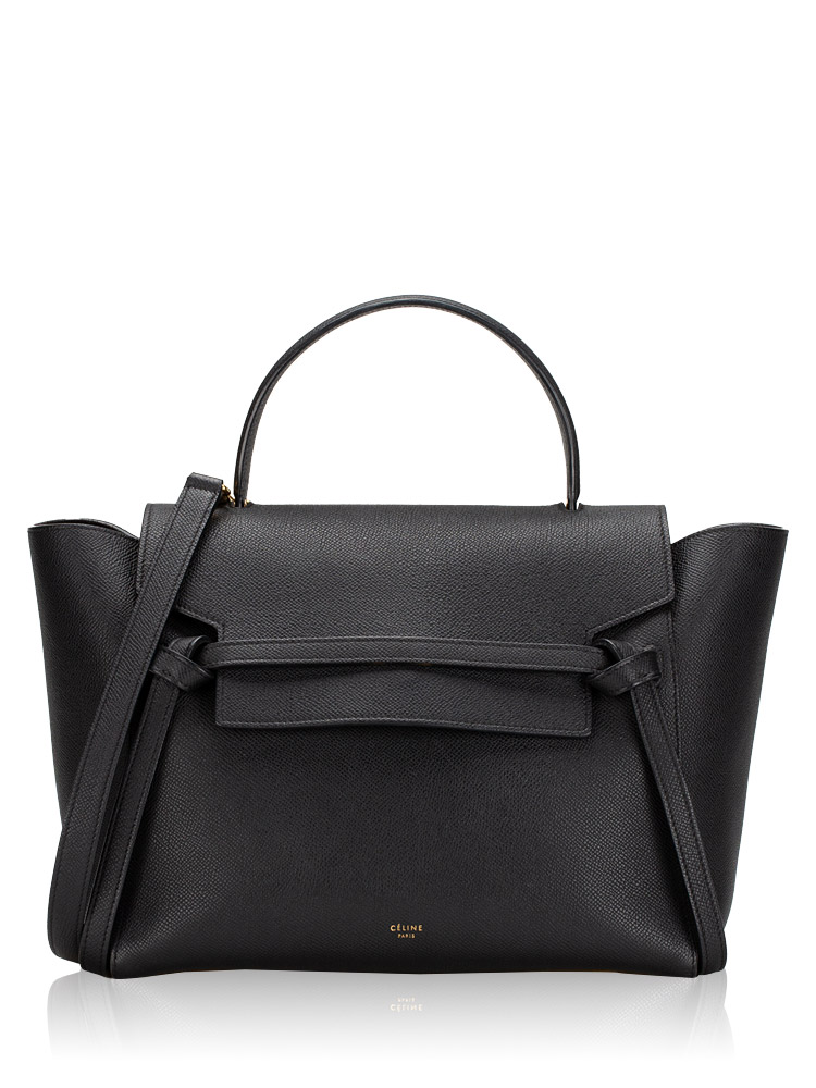 Grained Leather Mini Belt Bag Black