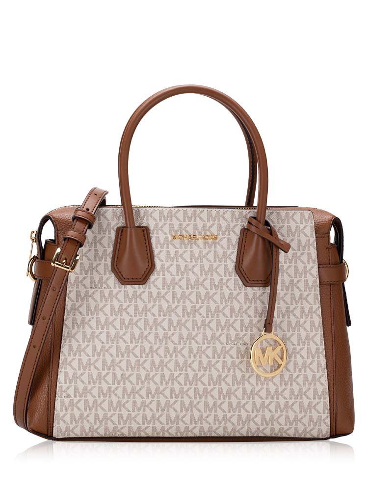 Signature Mercer Medium Top Zip Belted Satchel Vanilla