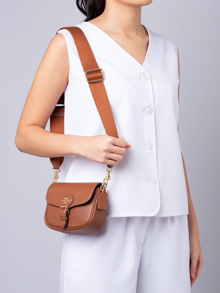 CP001 Amelia Leather Small Saddle Bag Redwood