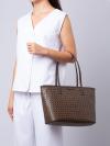 Small Basketweave Tote Walnut