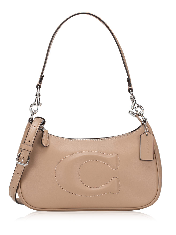 CR099 Teri Leather Shoulder Bag Taupe