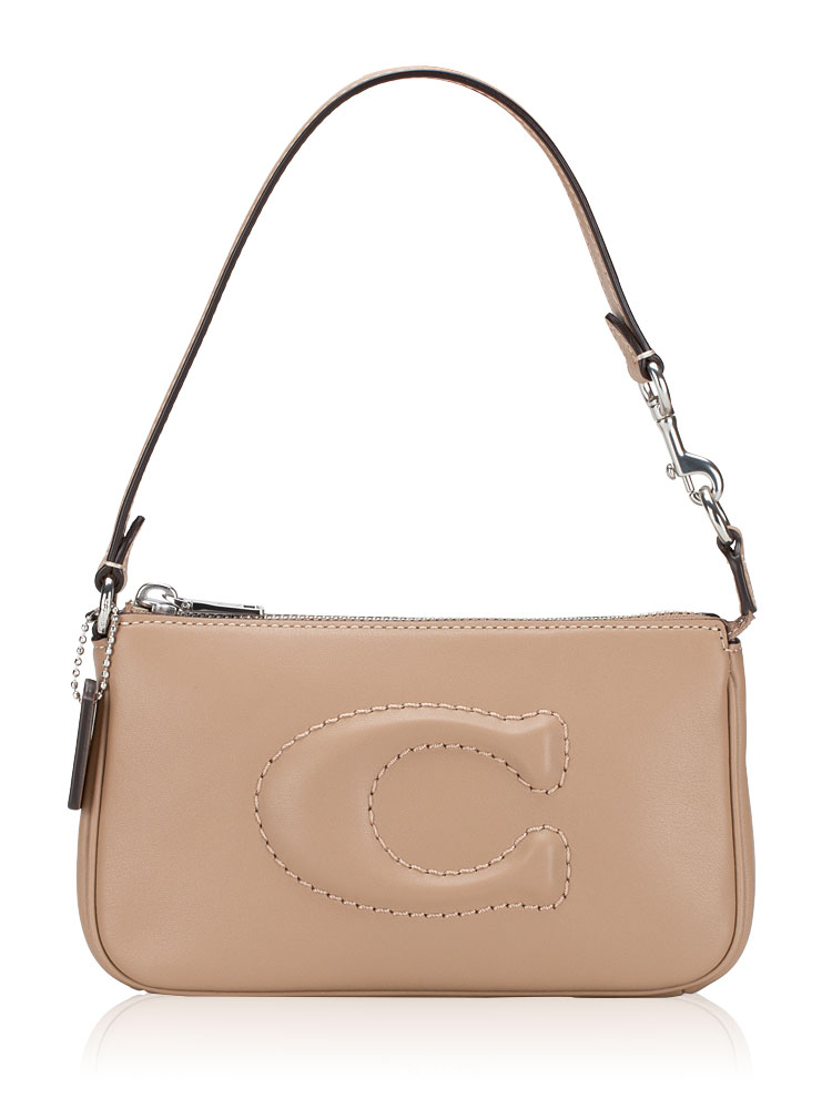 CR364 Nolita 19 Debossed C Smooth Leather Clutch Taupe