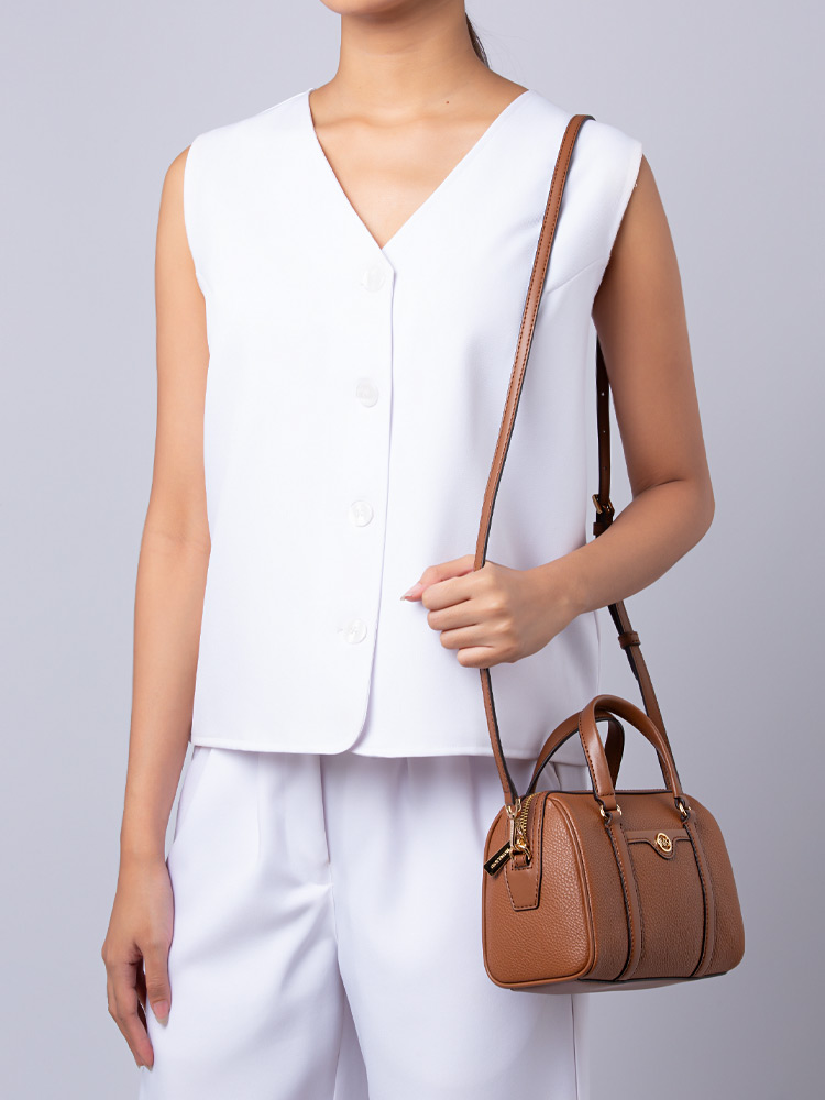 Travel Small Leather Duffle Crossbody Bag Luggage