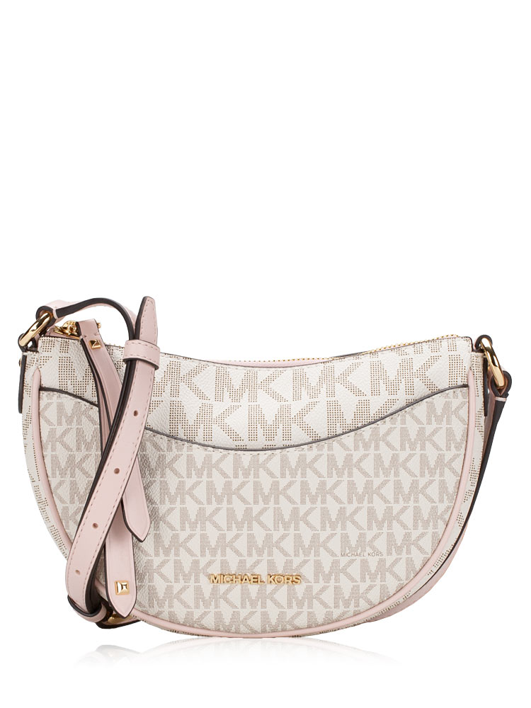 Signature Dover Small Half Moon Crossbody Powder Blush Multi