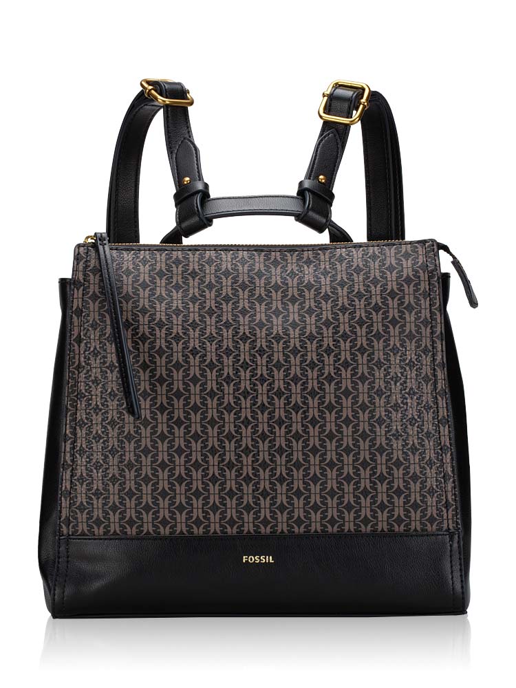 SHB2989015 Elina Convertible Small Backpack Black Brown