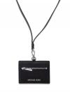 Jet Set Travel Leather Card Case Lanyard Black