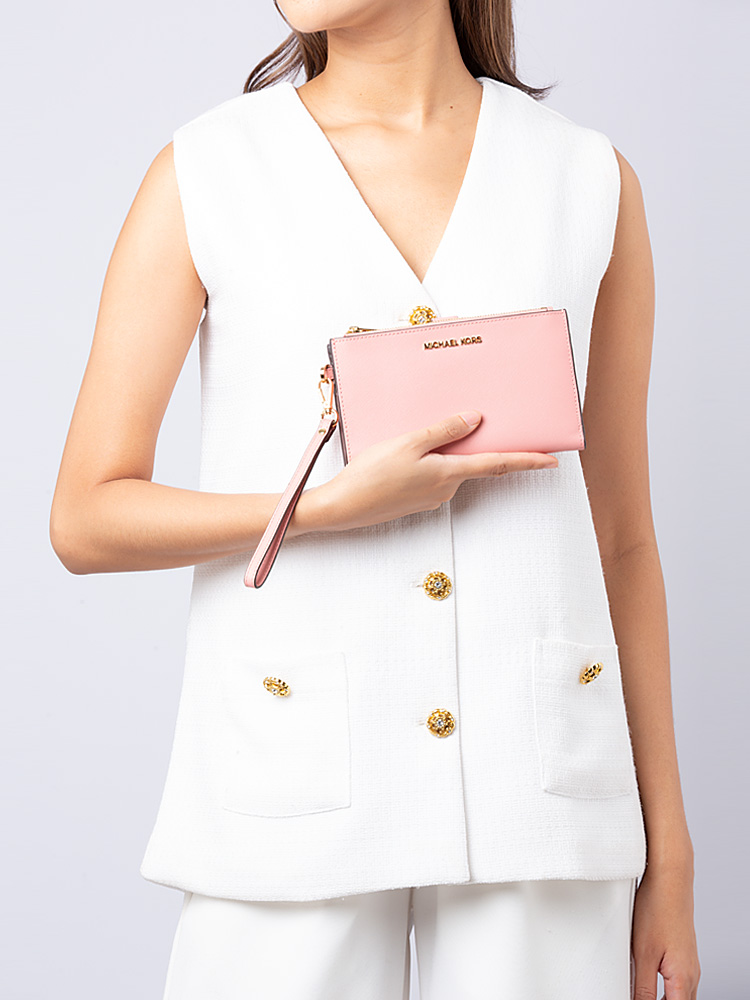 Jet Set Travel Large Double Zip Wristlet Primrose