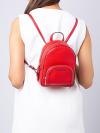 Jaycee Leather Xs Convertible Zip Pocket Backpack Bright Red