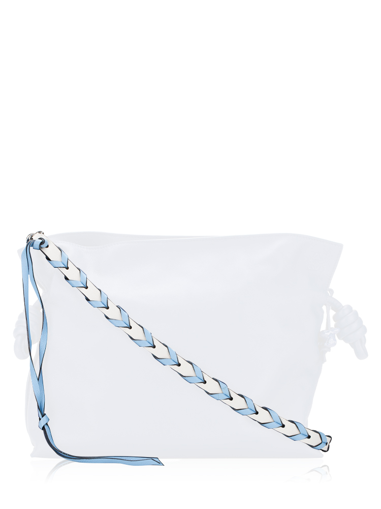 Calfskin Braided Strap White Blue
