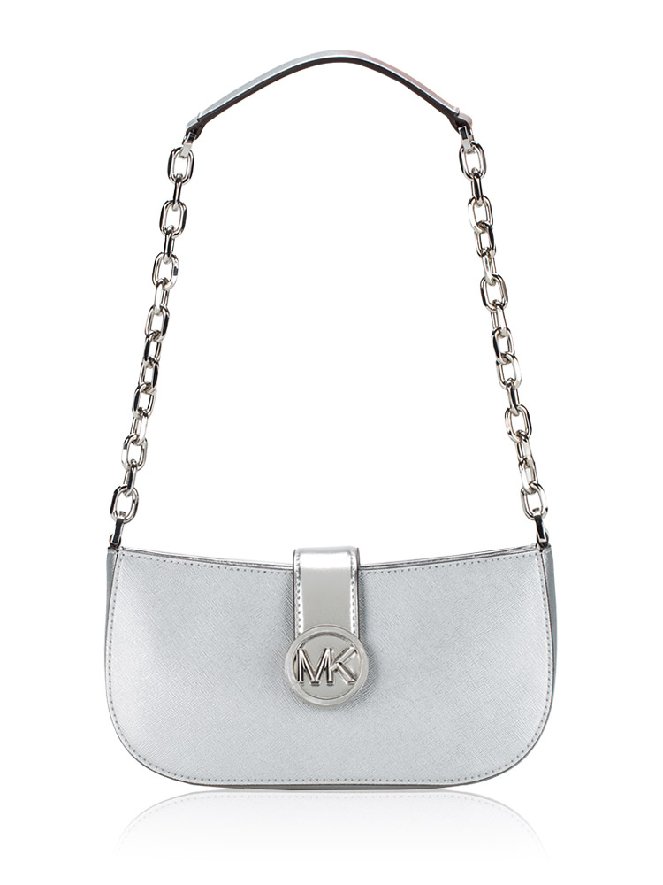 Carmen Small Pouchette Shoulder Bag Silver