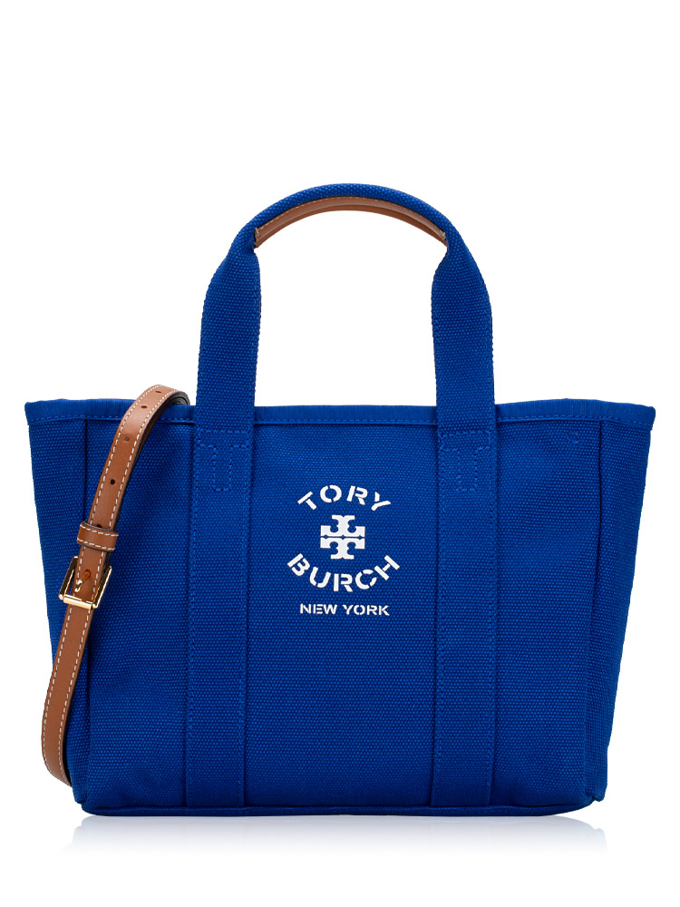 Canvas Small Tote Blue Dahlia