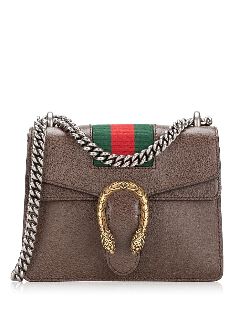Calfskin Web Dionysus Mini Shoulder Bag Brown