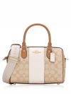 CR122 Signature Stripe Rowan Satchel Light Khaki Chalk Light Saddle
