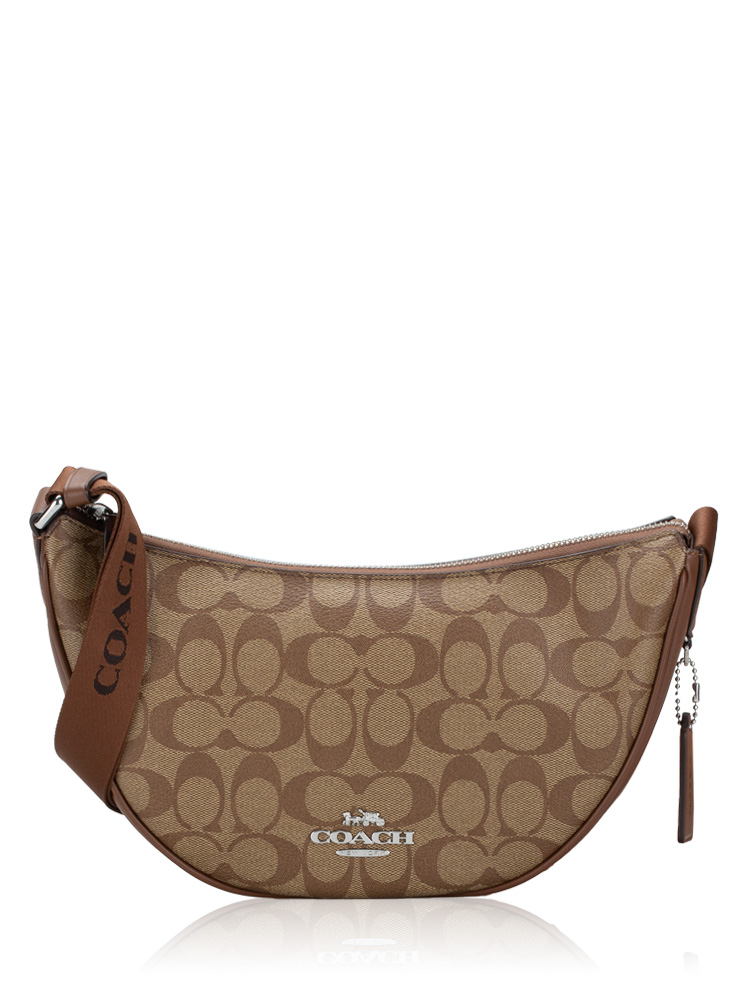 CT643 Signature Pace Shoulder Bag Khaki Saddle