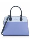 Madison Colorblock Leather Medium Satchel Evening Blue