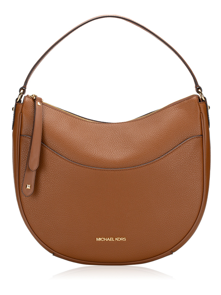 Dover Large Leather Half Moon Shoulder Bag Luggage