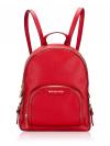 Jaycee Leather Medium Zip Backpack Bright Red