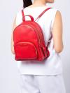 Jaycee Leather Medium Zip Backpack Bright Red
