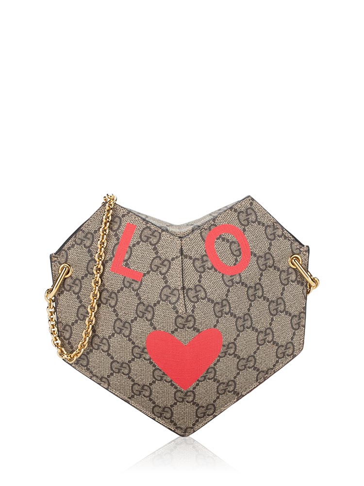 GG Supreme Valentines Day Padlock Mini Shoulder Bag Beige New Geranium