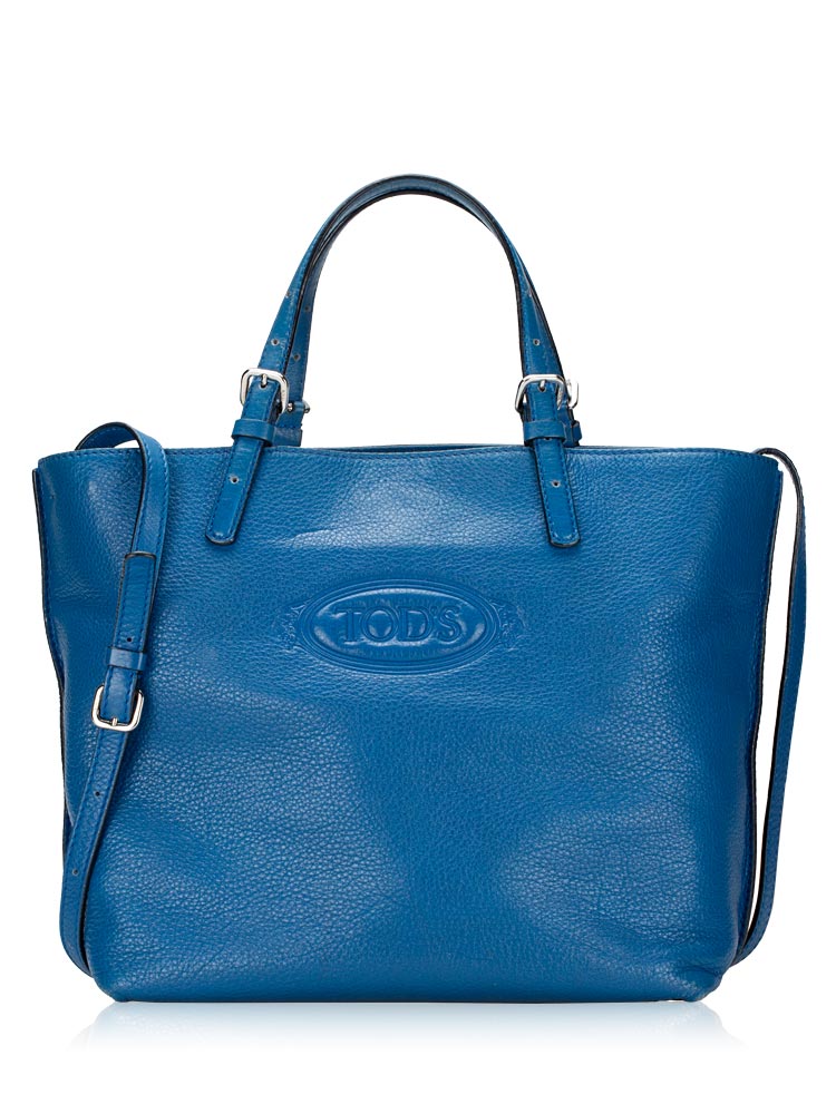 Grained Calfskin Small Toronto Shopper Blue