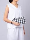 Chelsea Gingham Medium Wrist Pouch Black Multi