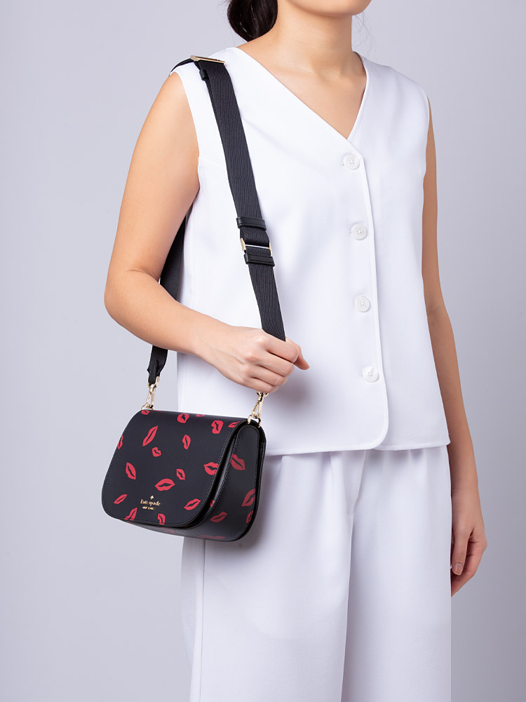 Madison Lip Toss Saddle Bag Black Multi