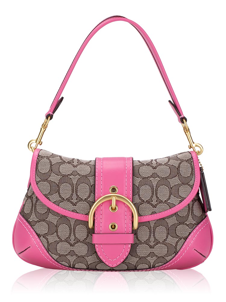 CJ814 Signature Jacquard Soho Shoulder Bag Petunia