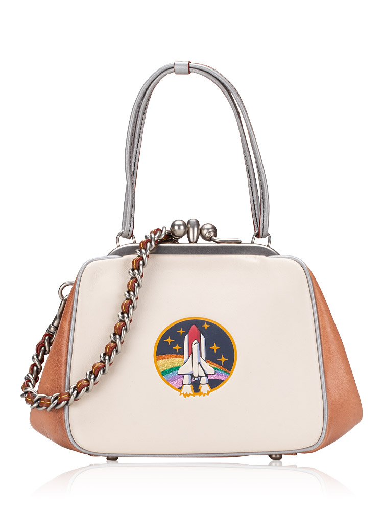 11333 Nasa Space 1941 Limited Kisslock Bag Chalk Multi