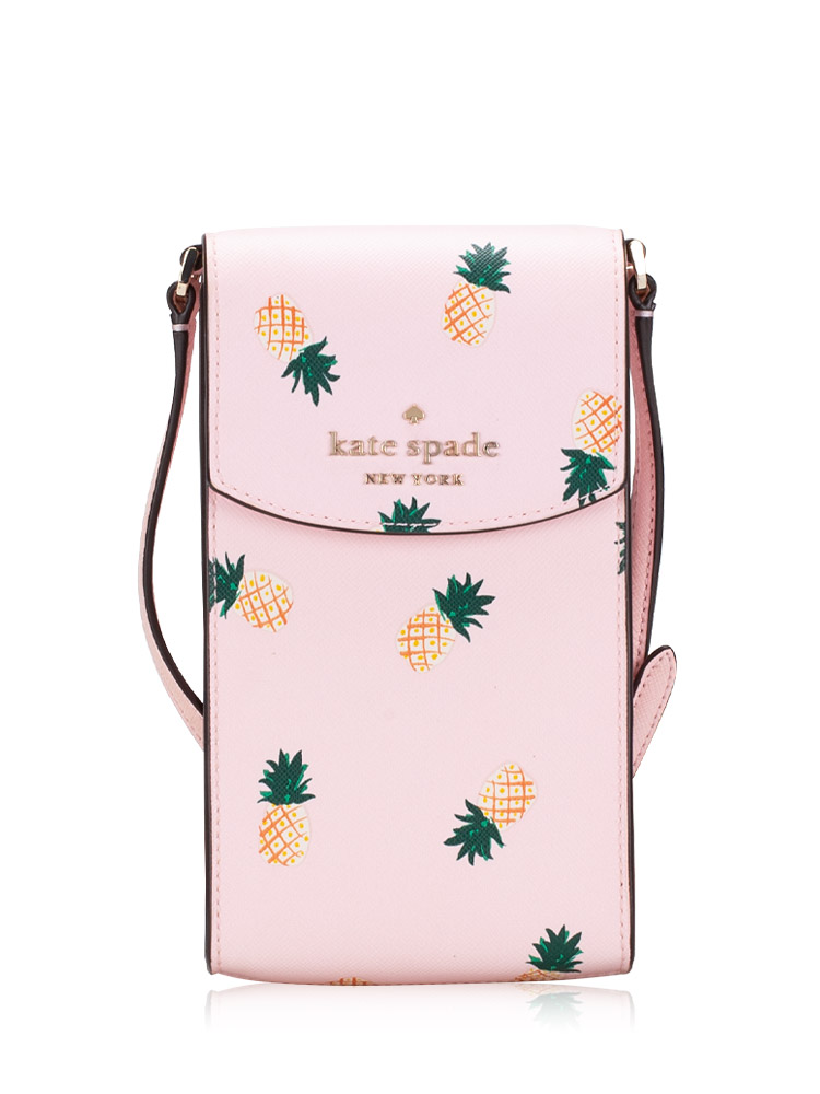 Staci Pineapple North South Flap Phone Crossbody Pink Multi
