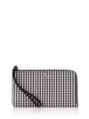 Lucy Jazzy Gingham Printed Medium L-zip Wristlet Black Multi