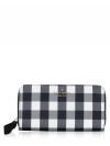 Chelsea Textured Gingham Large Continental Wallet Black Multi