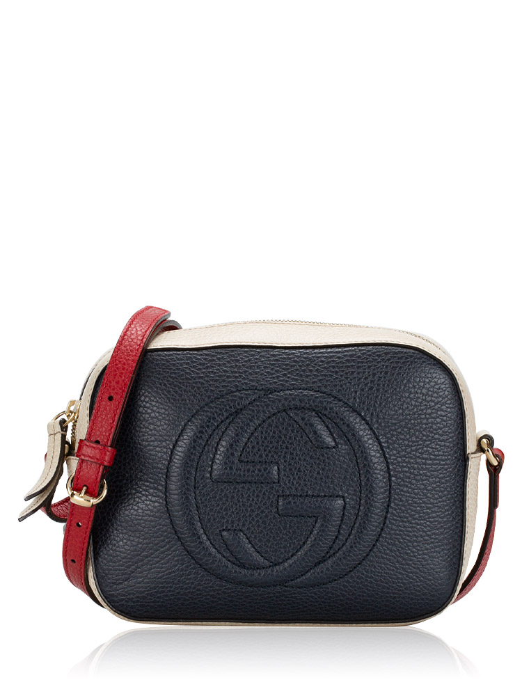Dollar Calfskin Bi-Color Soho Small Disco Bag Navy Mystic White