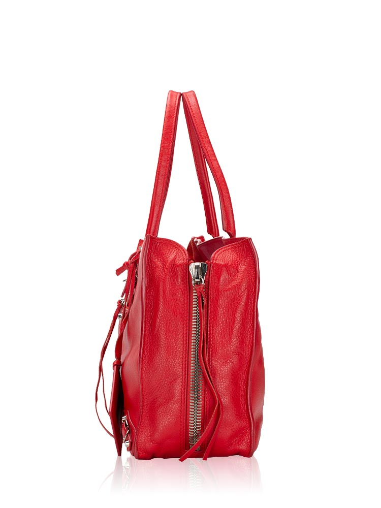 Veau Papier B4 Zip Tote Rouge Tango