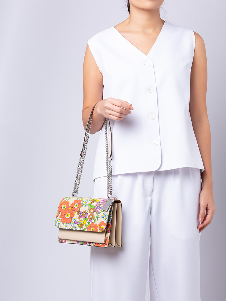  CR163 Klare Garden Floral Crossbody Ivory Multi
