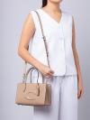 CR097 Nina Leather Small Tote Taupe