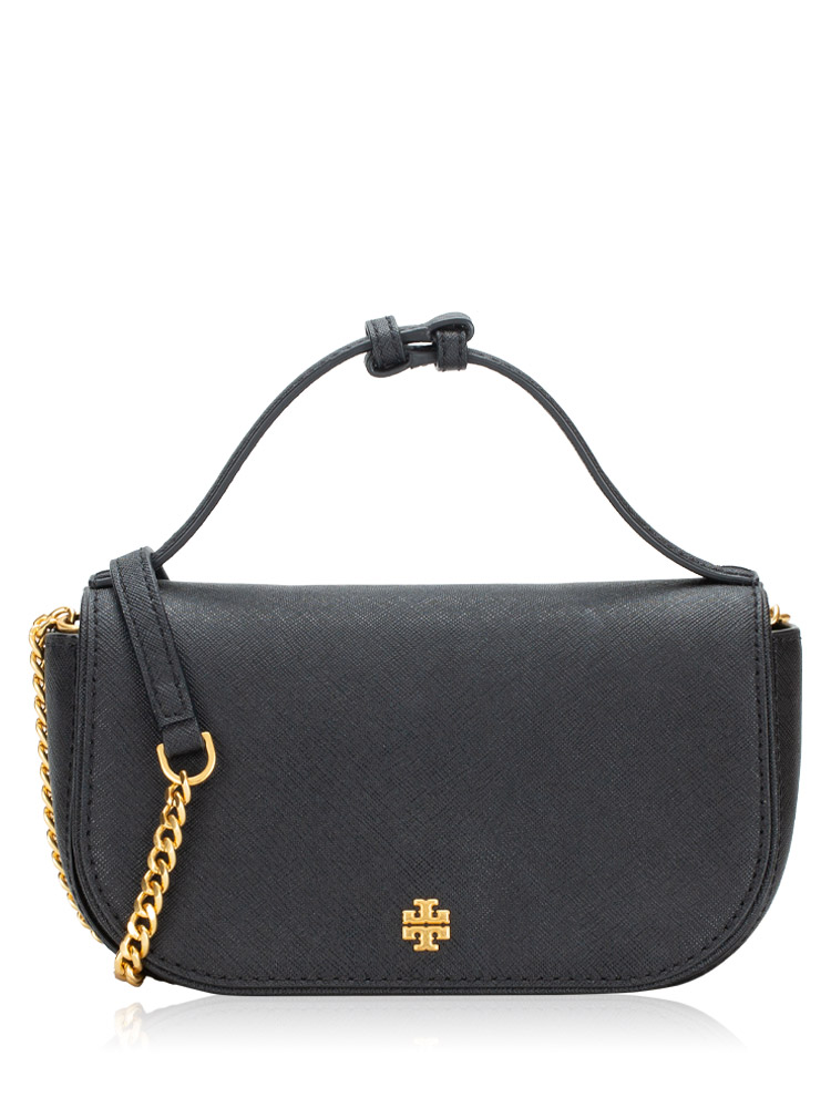 Emerson Saffiano Top Handle Crossbody Black